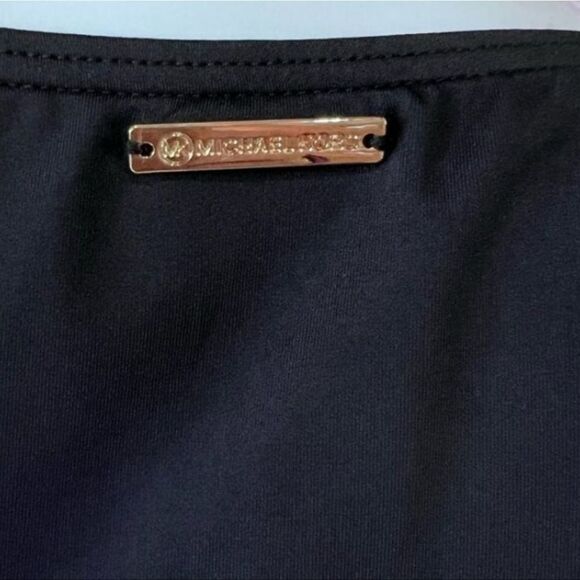 Michael Kors Black Tie Front Cap-Sleeve Bikini with Hipster bottoms size small - Picture 10 of 13